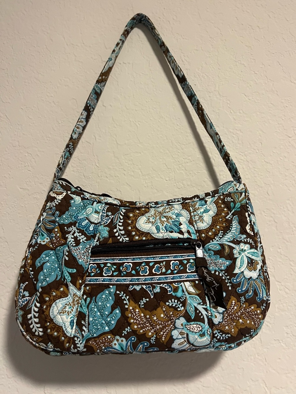 4pc LOT Retired Vera Bradley Print “Java Blue”-Tote Bag, Shoulder Bag, 2 Wallets - Picture 5 of 9